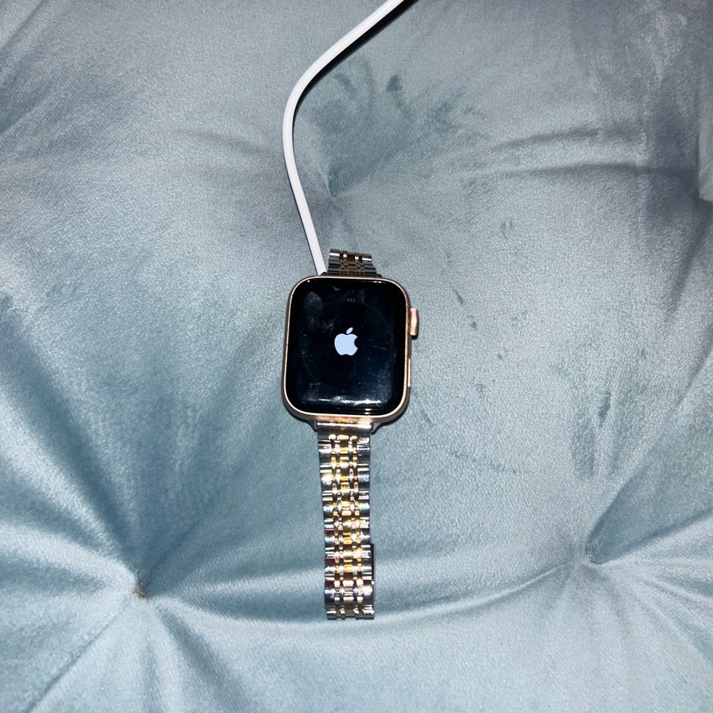 Apple Watch with Silver and Gold Link Band